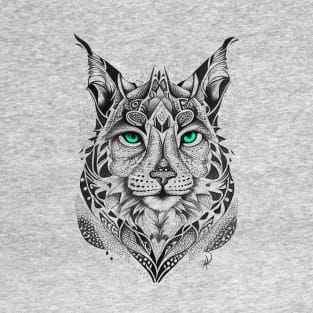 Lynx Wild Animal Nature Illustration Art Tattoo T-Shirt